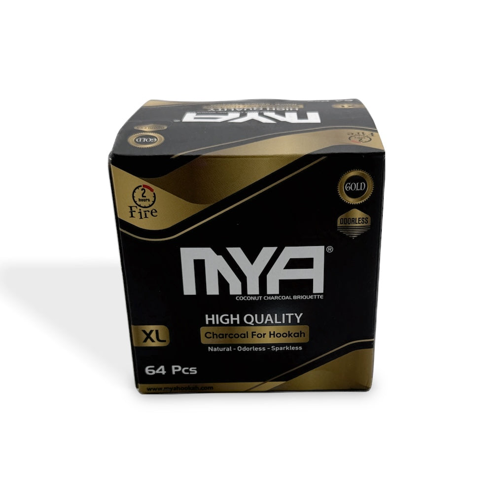 MYA Gold Coconut Hookah Charcoals - 64 Pieces